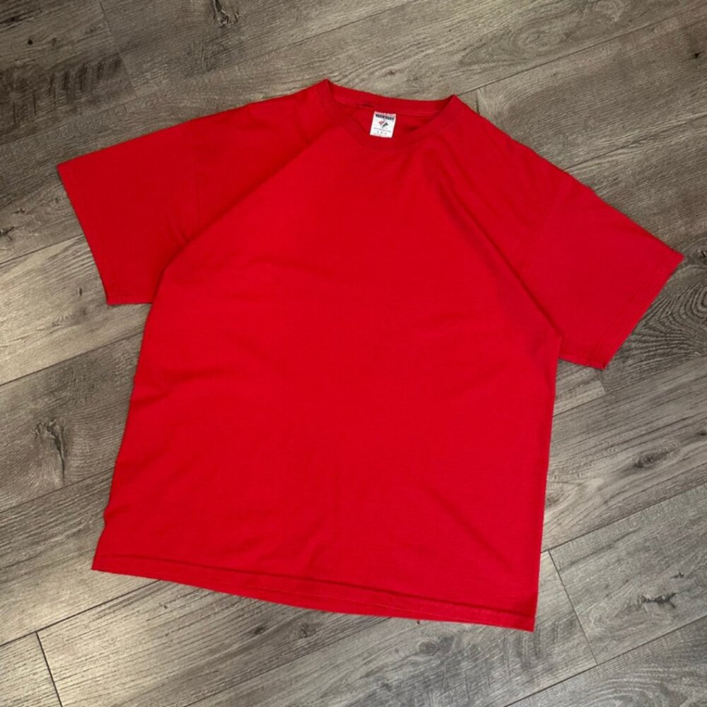 Vintage Jerzees Blank Essential Men's Red T-Shirt - Size XL